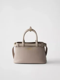 Prada Buckle Small Leather Handbag With Double Belt