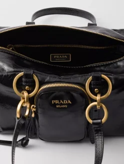 Prada Dangle Medium Leather Top-handle Bag