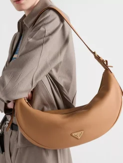 Prada Demi-lune Large Leather Shoulder Bag