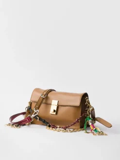 Prada Soft Sound Small Leather Shoulder Bag With Charms