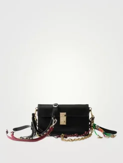 Prada Soft Sound Small Leather Shoulder Bag With Charms