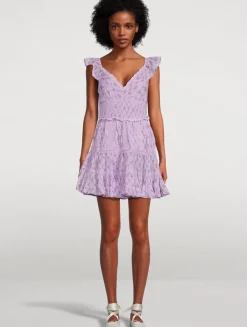 Presline Cotton Mini Dress In Floral Print