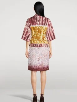 Printed Short-Sleeve Shirt Dress