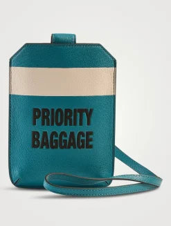 Priority Baggage Leather Travel Phone Case With Lanyard