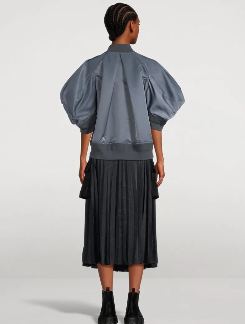 Puff-Sleeve Bomber Jacket