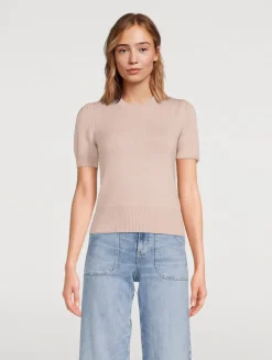 Puff-Sleeve Cashmere Sweater