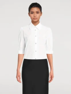 Puff-Sleeve Poplin Shirt