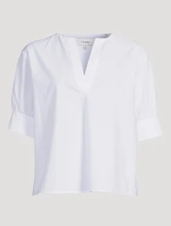 Puff-Sleeve Tunic In Stripe Print