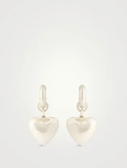 Puffy Heart Hoop Earrings