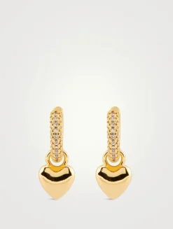 Puffy Heart Huggie Earrings