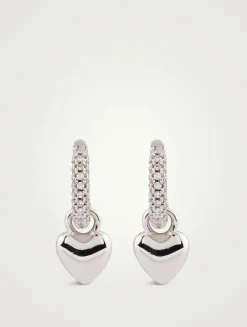 Puffy Heart Huggie Earrings