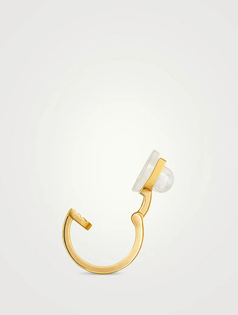 Pulse 18K Gold Mono Hoop Ear Cuff With Diamonds