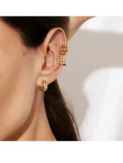 Pulse 18K Gold Mono Hoop Ear Cuff With Diamonds