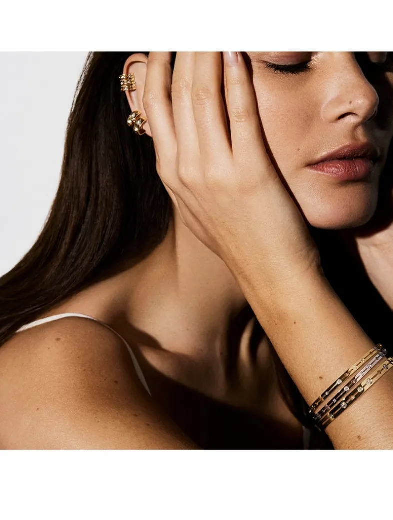 Pulse 18K Gold Mono Hoop Ear Cuff With Diamonds