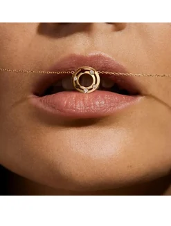 Pulse 12mm 18K Gold Necklace With Diamonds