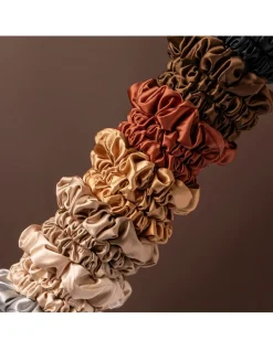 Pure Silk Assorted Scrunchies - Silver