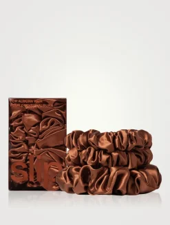 Pure Silk Assorted Scrunchies - Auburn