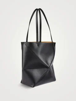 Puzzle Leather Tote Bag