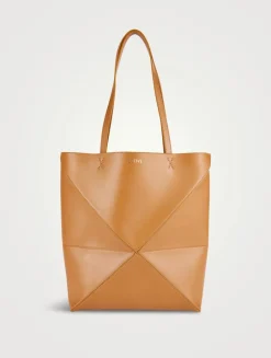 Puzzle Leather Tote Bag
