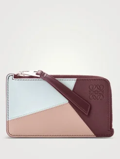 Puzzle Leather Zip Card Holder