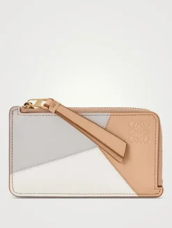 Puzzle Leather Zip Card Holder