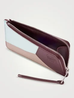 Puzzle Leather Zip Card Holder