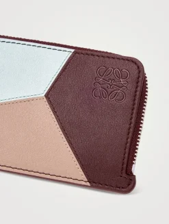 Puzzle Leather Zip Card Holder