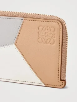 Puzzle Leather Zip Card Holder