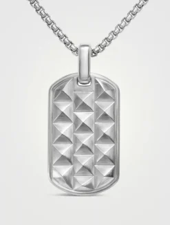 Pyramid Tag In Sterling Silver, 35mm