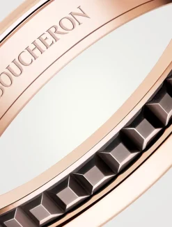 Quatre Classique Rose Gold Wedding Band With Brown PVD