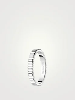 Quatre Grosgrain White Gold Ring