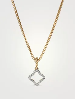 Quatrefoil Amulet In 18k Yellow Gold With Pavé Diamonds