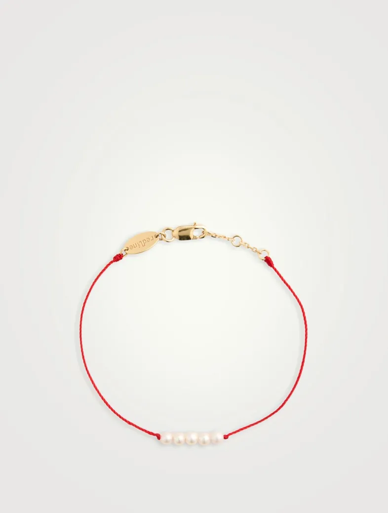 Queen Perles 18K Gold String Bracelet With Pearls