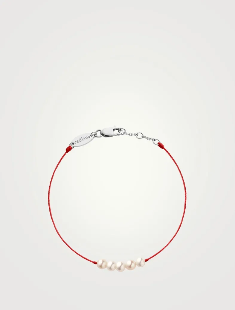 Queen Perles 18K White Gold String Bracelet With Pearls