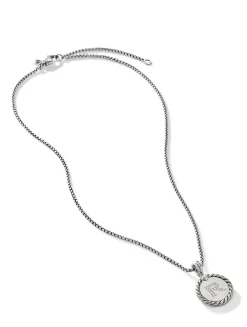 R Initial Charm In Sterling Silver With Pavé Diamonds