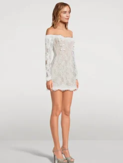 Rachel Off-The-Shoulder Lace Mini Dress