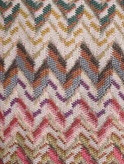 Raschel Mini Dress In Zig Zag Print