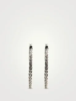 Rata Chain 26MM Silver Hoop Earrings