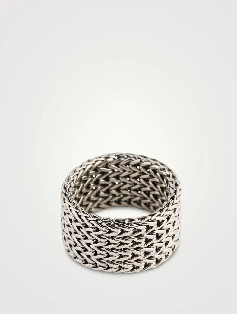 Rata Chain Sterling Silver Wide Band Ring