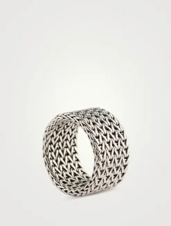 Rata Chain Sterling Silver Wide Band Ring