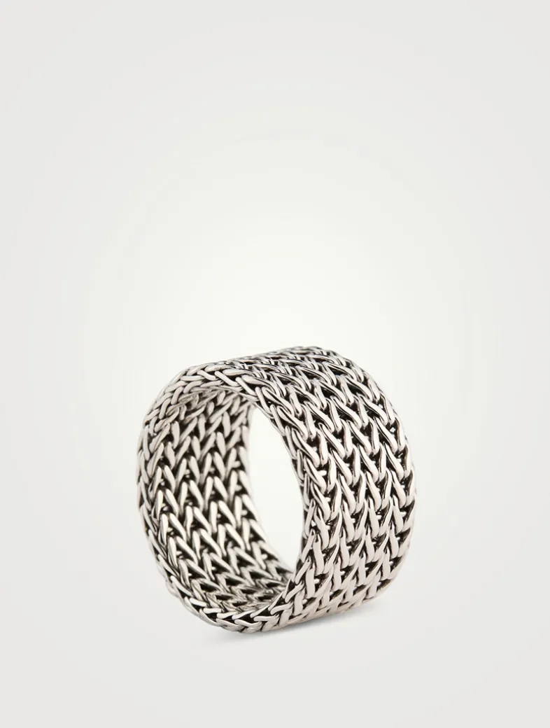 Rata Chain Sterling Silver Wide Band Ring