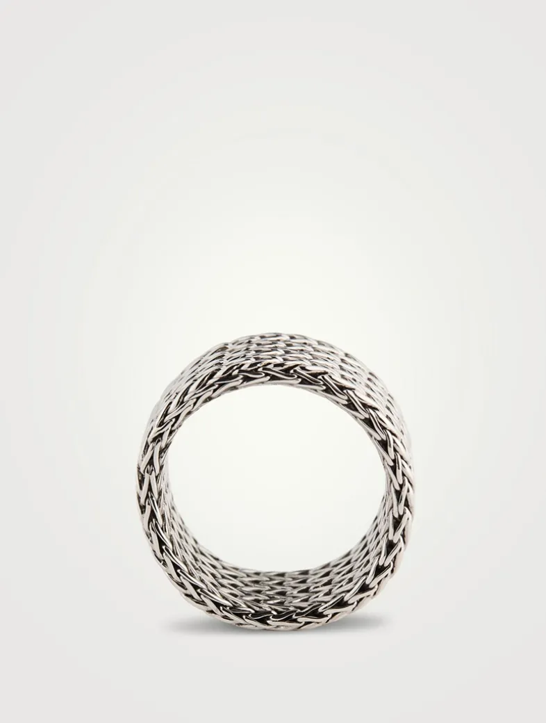 Rata Chain Sterling Silver Wide Band Ring