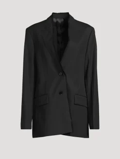 Raw-Lapel Wool Blazer