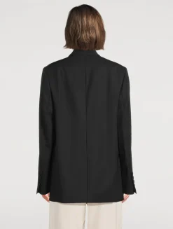 Raw-Lapel Wool Blazer
