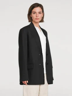 Raw-Lapel Wool Blazer