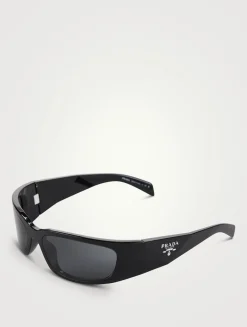 Rectangular Wraparound Sunglasses