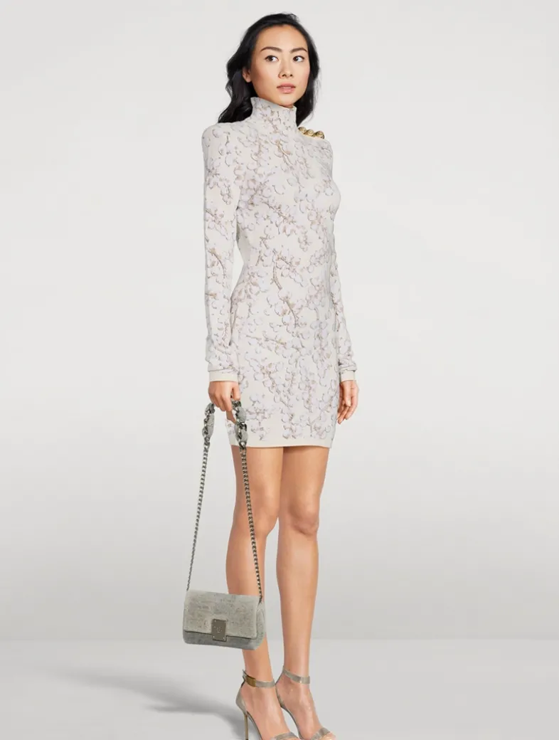 Red Currant Jacquard Knit Mini Dress