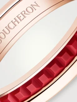 Red Edition Quatre Rose Gold Wedding Band With Ceramic