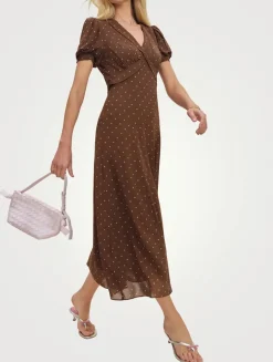 Reformation x Devon Lee Carlson Michelle Dress In Polka Dot Print