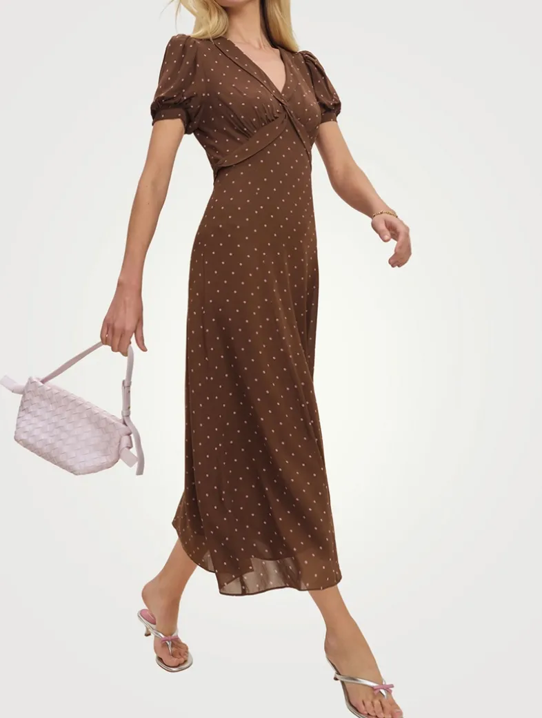 Reformation x Devon Lee Carlson Michelle Dress In Polka Dot Print